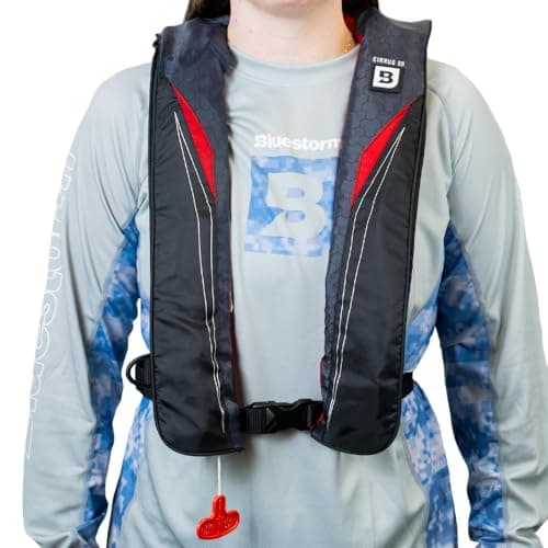 BLUESTORM Cirrus26 Inflatable PFD Life Jackets for Adults | US Coast Guard Approved Automatic Life Vest w/Manual Override Convertibility