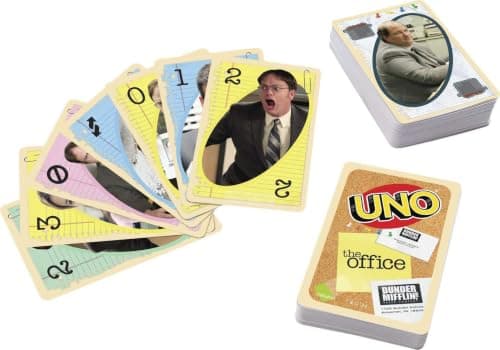 TV Show Themed Deck with Special Kevin's Famous Chili Rule for Kids, Teens and Family Night. Mattel Games UNO The Office Card Game, Ages 7+, 2-10 Players B084L2ZG4D
