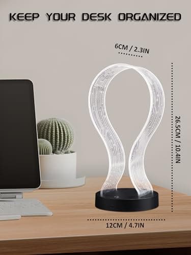 PCB Pattern Acrylic Headset Stand with 1 USB and 1 Type-C Charging Ports, Gifts for Men Boy Father Dad and DJ Music Lovers CoolGift Mart Light Up Headphone Stand, Gifts for Gamers B0DGKV973D