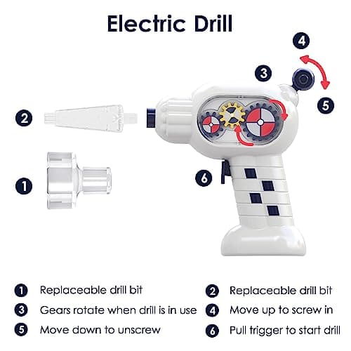 Spaceship Building Playset w/Electric Drill, 2 Astronauts, Educational Learning Science Kit Birthday Gift for Age 3 4 5 6 7 8 iPlay, iLearn Rocket Space Toy 3 4 5 Year Old Boys Kids Girls, Toddler STEM B0BYYV9185