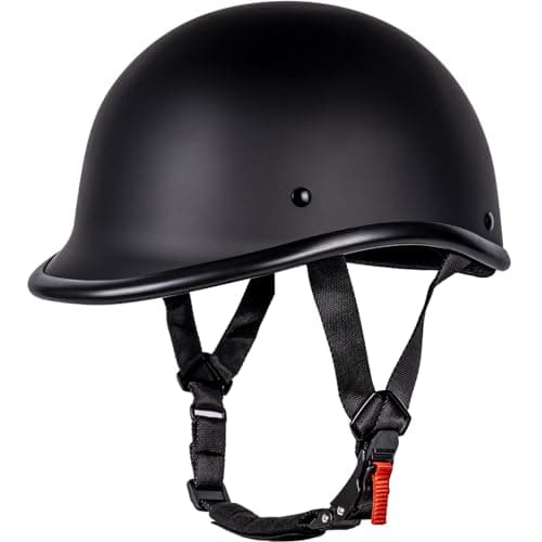 Yesmotor Motorcycle Helmet Half Shell Hawk Style Helmets Compact Lightweight Open Face for Motorcycle Street Bike Cruiser Moped - DOT Approved (Matte Black,L)