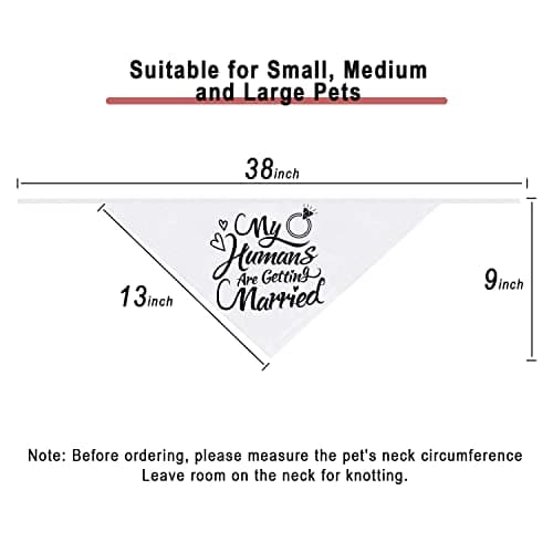 Engagement Gift, My Humans are Getting Married Dog Bandana, Wedding Photo Prop, Pet Scarf, Dog Engagement Announcement, Pet Accessories (Black) B09FDTW997