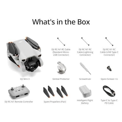 DJI Mini 3, Drones with Camera for Adults 4K, 38-min Flight Time, up to 32800ft (10km) Video Transmission, True Vertical Shooting, GPS Auto Return Integrated, Mini Drone with Camera for Beginners
