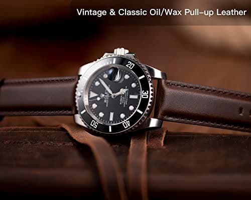 OTTOODY Leather Watch Bands Quick Release, Elegant Top Grain Leather Watch Straps for Men & Women, Choice of Color & Width - 18mm, 19mm, 20mm, 21mm or 22mm Wristbands Bracelet for Watch & Smartwatch