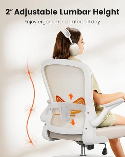 ErGear Drafting Chair,Tall Office Chair with Flip-Up Armrests, High Desk Chair Adjustable Height and Adjustable Footrest Ring, Ergonomic Standing Desk Chair with Lumbar Support, Khaki
