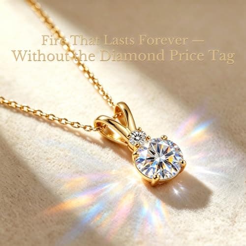 18+2" Chain S925 Sterling Silver with 18K Gold Filled|Womens Jewelry Gift for Christmas Valentines Mothers Day with Wife Card Moissanite Necklaces for Women|1-2CT D-VVS1 Gifts for Wife w/LED Box B0GVNG77SZ
