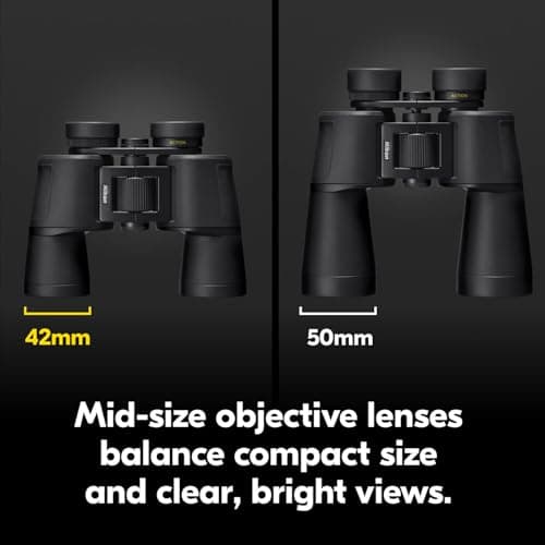 Nikon Action 8x42 Binocular | Multilayer-Coated Nikon Optics, Bright, Wide View, 8X Power, Turn-and-Slide Adjustable eyecups and Tripod-Ready Porro-Prism Design