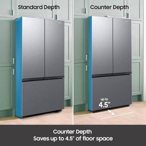 Samsung 27 Cu. Ft. Smart 3-Door French Door Counter-Depth Refrigerator with Dual Auto Ice Maker, All-Around Cooling, Stainless Steel
