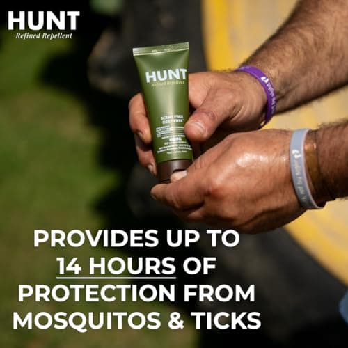 Hunt Insect Repellent Lotion, DEET-Free, Scent-Free, 20% Picaridin, 14-Hour Protection, Non-Greasy, Gun-Safe, Equipment-Safe
