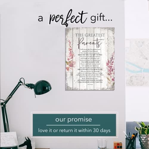 DEXSA Greatest Parents Wood Plaque - Made in the USA - 11.75 in x 15 in - Classy Vertical Frame Wall Hanging Decoration | Mom & Dad, you are the Best | Christian Family Religious Home Decor Saying