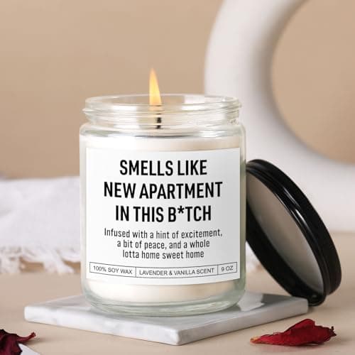 Funny Housewarming Candle, New Apartment Gifts, House Warming Gifts New Home for Men, Women, Couple, Family - First Apartment Essentials, 1st Apt. Must Haves - Closing Presents for Home Buyers
