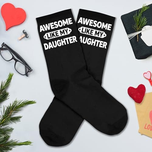 VICRAZY Christmas Gifts, Stocking Stuffers for Dad, Mom, Grandpa & Sister from Daughter, Son – Funny Socks for the Family
