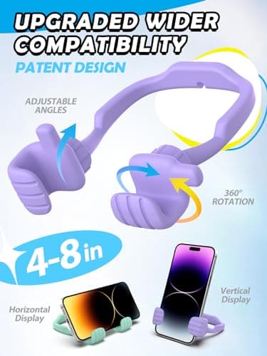 Stocking Stuffers for Teens Girls Boys Adults Cell Phone Stand: UPGRADE Adjustable Thumbs Up Lazy Phone Holder for Desk Cool Gadgets Fun Birthday Gift Ideas for Kids Teenager Women Gifts for Christmas