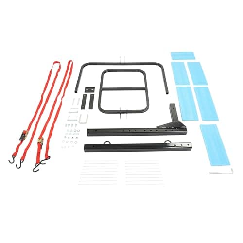 ALMULOO RV Hitch Mount Kayak Rack Fits up to 12'' Kayaks Vertical Standing Kayak Carrier 2'' Hitch Receiver Height Adjustable 150LBS for RV Truck SUV Steel