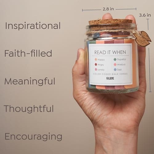 Christian Gifts For Woman: An Inspirational Bible Verse Jar for Graduation, Birthdays, Christmas, and Special Occasions. BLIEVE Read Me When Bible Verse Jar For Women B0F96RYMW8