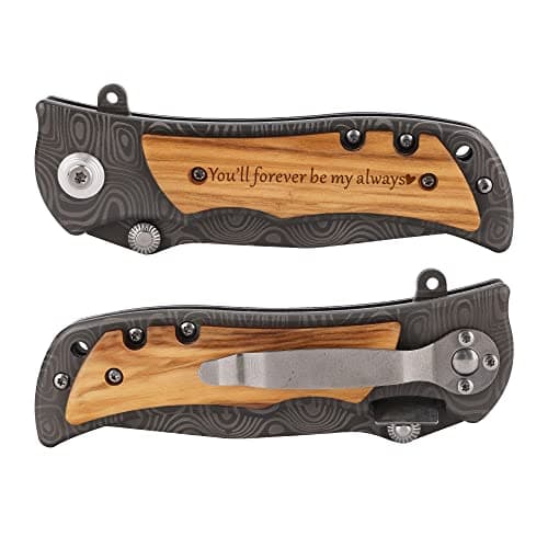 ZENNLAB Moblade Engraved Pocket Knife for Men - You'll Be My Always - Boyfriend Husband Birthday Gift, Anniversary Present for Him