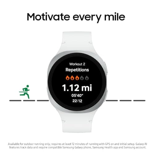 Samsung Galaxy Watch 8 (2025) 44mm Bluetooth Smartwatch, Cushion Design, Fitness Tracker, Sleep Coaching, Running Coach, Energy Score, Heart Rate Tracking, Graphite [US Version, 2 Yr Warranty]