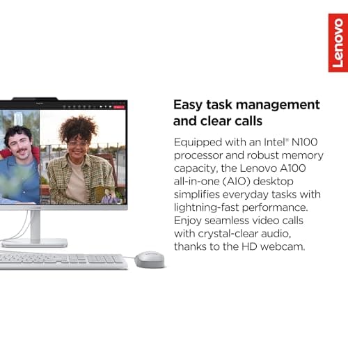 Lenovo IdeaCentre Everyday Tasks 24" Full HD All-in-One Desktop Computer • Lifetime Office 365 for The Web • Intel 4-Cores • 512GB External and 256GB SSD • 8GB RAM • Keyboard and Mouse • Windows 11