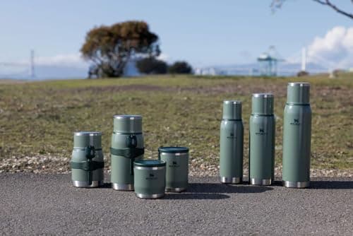 Stanley Adventure-To-Go Vacuum Bottle 1.4 qt | Wide Mouth with Leakproof Cup Lid | Keep Drinks Hot or Cold | Packable for Travel | Insulated Stainless Steel Thermal Bottle | BPA-Free | Chili Red