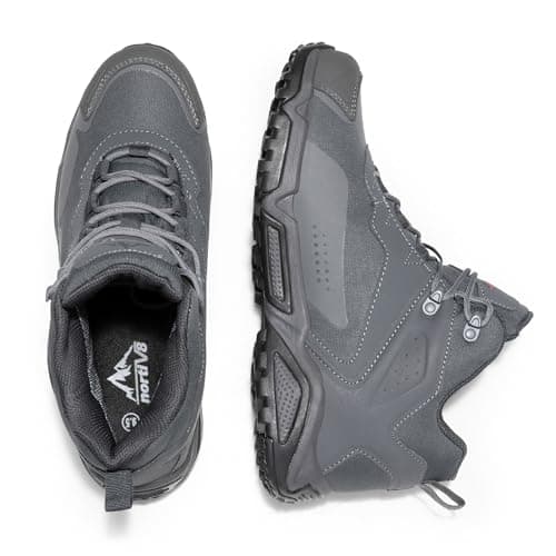 NORTIV 8 Men's Waterproof Hiking Boots, Lightweight Tactical Boots for Men, Mid Ankle Men's Hiking Boots for Trekking Trails, Outdoor Adventures Hiking