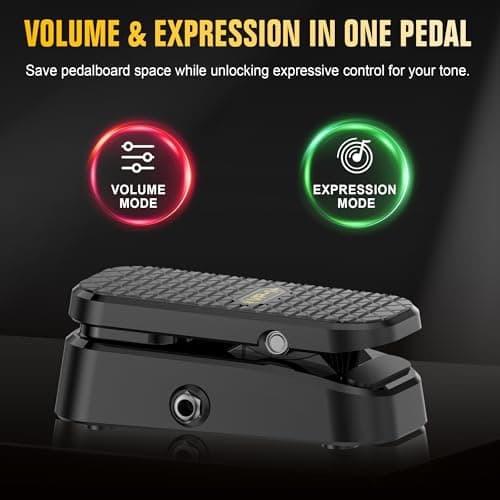 Volume Expression Pedal for Electric Guitar – Dual-Function Passive Foot Controller, No Power Required, Silent Operation, Non-Slip Design, 1/4” Input/Output for Effects and Pedalboards