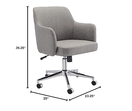 Amazon Basics Modern Home Office Desk Chair with Adjustable Height, 360 Degree Swivel, Smooth-Rolling Wheels, High-Density Foam Cushioning, Light Gray
