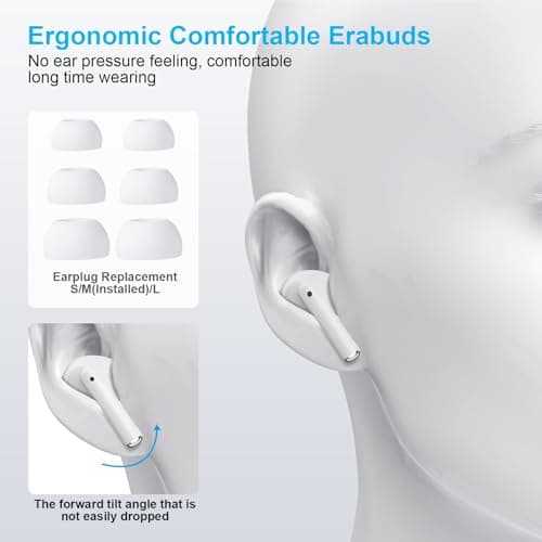 for Apple Earbuds Wireless Bluetooth Headphones [Clear Call & No Noise], Air Buds Pods Noise Cancelling HiFi Ear Pods Buds for for iPhone 17 16 15 iPad/Z Flip Z Fold/Galaxy/Switch