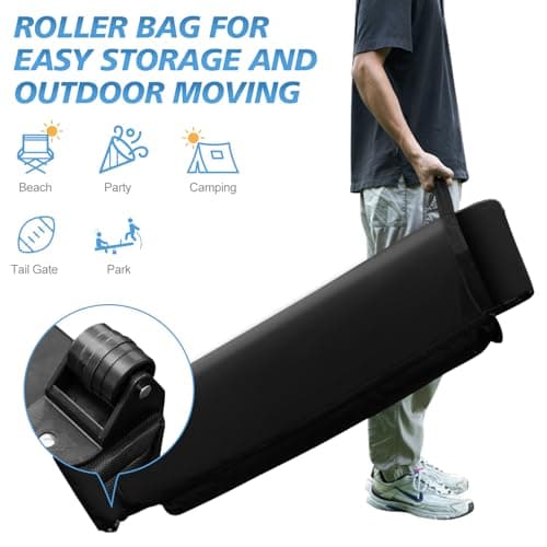 WEIZE Pop up Canopy Tent 10x10ft, 1-Button Push Setup, Instant Portable Shelter, Adjustable Height, Portable Roller Bag, 4 Weight Bags, Guy Ropes & Stakes Included, White