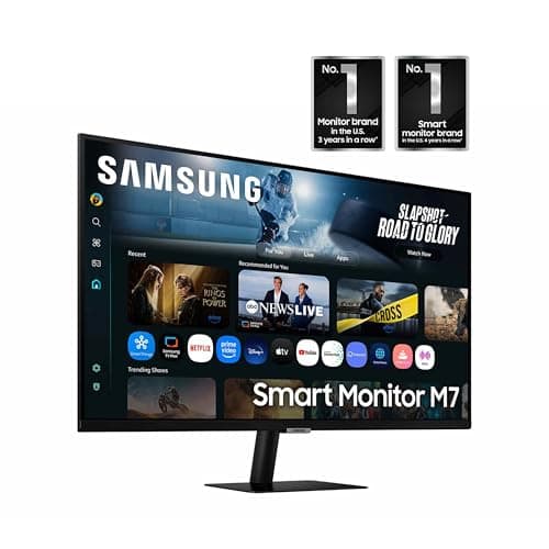 Samsung 32” Smart Monitor M7 (M70F) 4K UHD Display, Samsung Vision AI, Smart TV Apps, Gaming Hub, USB-C, HDMI and USB-A, Black, LS32FM702UNXZA, 2025