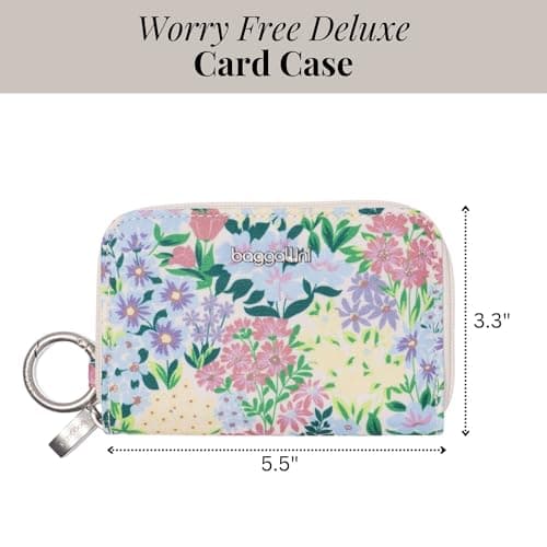 Baggallini Deluxe Card Case - Lightweight 5.5"x3.3" RFID Protected Womens Wallet Card Holder