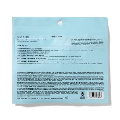 e.l.f. SKIN Holy Hydration! Jet Set Hydration Kit, Travel Friendly Hydrating Skincare Set, Face Cleanser, Balm, Moisturizer, Eye Cream & Night Cream, Vegan & Cruelty-Free