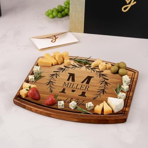 Personalized Wedding Gifts for Couples 2025, Custom Walnut Cutting Board for Kitchen, Personalized Bridal Shower, Best Wedding Registry and Engagment Gift