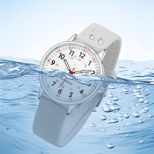 IBSO Women Watch for Nurse Easy to Read Dial Wristwatches Silicone Band Water Resistant Watches Second Hand and 24 Hour