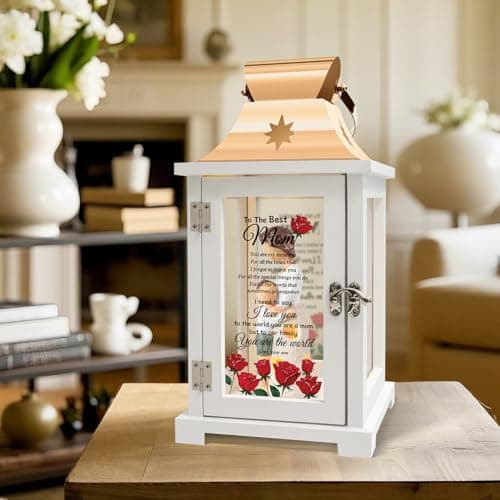 Mothers Day Birthday Gifts for Mom from Son, Mom Gifts from Son - Happy Birthday, Christmas, Valentine's Day Gifts Mom Son Figurine Lantern