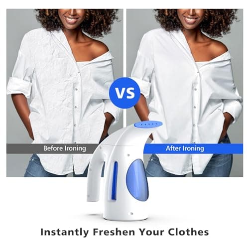 HiLIFE Steamer for Clothes, Portable Handheld Clothing Steamer, 240ml Big Capacity, 700W, Strong Power, Fabric Quick Wrinkle Remover for Home, Office, Travel (ONLY FOR 120V)-Blue