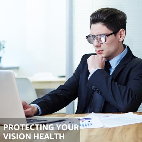 Trysee Rectangular Clip-On Flip-Up Blue Light Blocking Glasses for Eyes Strain/Light Sensitive TS309