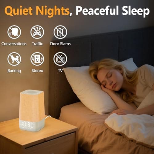 Wkzay White Noise Sound Machine: 30 Soothing Sounds, Sunrise Alarm Clock for Gentle Wake Up, Adjustable Volume & Night Light, Timer - Easy to Sleep, Relax, Focus