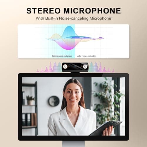 Diccik Webcam for PC, Full HD 1080P Video Calling, HD Light Correction, Works with Skype, Zoom, FaceTime, Hangouts, PC/Mac/Laptop/MacBook/Tablet