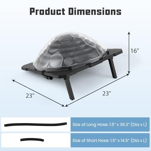 Goplus Solar Pool Heater Above Ground, Inground Swimming Pool Dorm Heater with Rotatable Hose Connectors and Foldable Legs, Solar Powered Water Heating