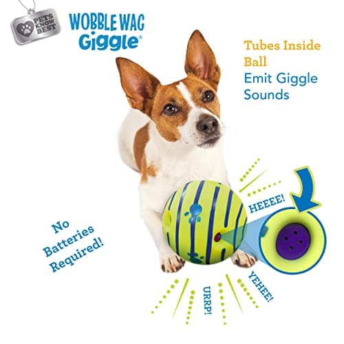 Wobble Wag Giggle Ball | Rolling Enrichment Toy for Fun Playtime, Interactive Play for Indoor or Outdoor, Keeps Dogs & Puppies Large, Medium or Small Busy & Moving, As Seen on TV | Pack of 1