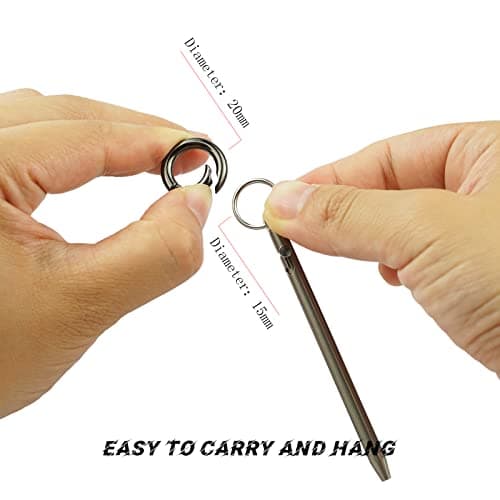 Mini Pen,Non-Toxic Titanium EDC Pen with Keychain, Compact and Stylish Small Pen(Only 82mm in Length and Comes with 2 Refill Cartridges)