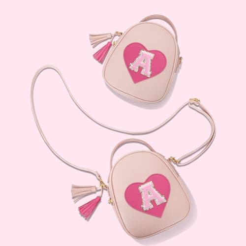 KKXIU Purse Gifts for Girls Cute Little Girl Crossbody Bag Heart Kids Small Backpack with Tassel (A)