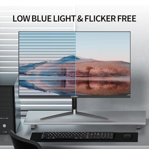 CUNPU 24 Inch Touchscreen Monitor, 10 Point Touch, FHD 1080P 75Hz IPS Screen, 100% SRGB, VESA Wall Mountable, Tilt Adjustment, VGA HDMI USB for PC, Laptop Business & Work Station, Warehouse