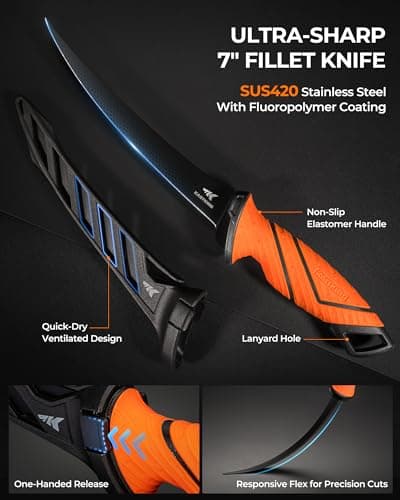 Corrosion Resistant Fishing Pliers, Fillet Knife, Scissors, 55 lb Floating Fish Lip Gripper, Multi-Function Fishing Tools KastKing SteelStream Fishing Tool Set, Fishing Gear B0F2FQ6CD9