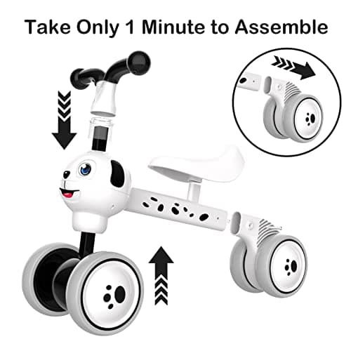 YGJT Baby Balance Bike Toys for 1 Year Old, Birthday Gifts for Boys and Girls, Silent Wheels & Non-Pedal Baby Walker Riding Toys for 10-36 Months Toddlers, Kids First Bike Gifts Spotty Dog B07RFLR3VY