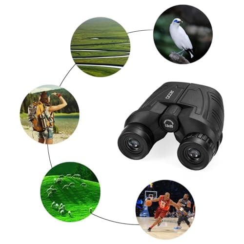 Occer 12x25 Compact Binoculars for Adults and Kids, Large Eyepiece Waterproof Binocular with Low Light Vision,High Powered Easy Focus Binoculars for Bird Watching,Outdoor Hunting,Travel,Sightseeing