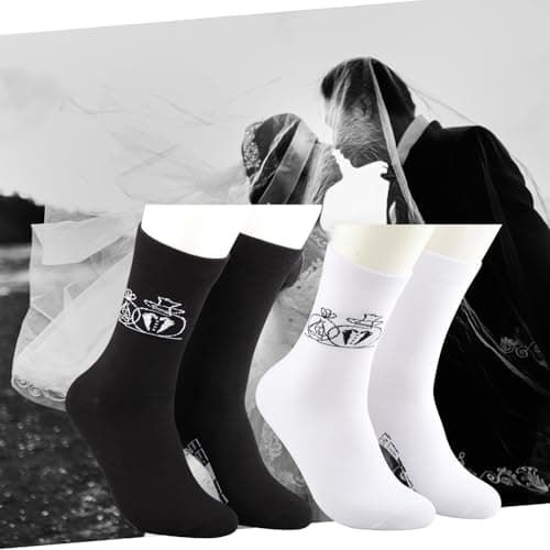 MBMSO Couples Socks Set Newlyweds Gift Socks Hubby and Wifey Est. 2025 Wedding Gift for Bride and Groom Socks Engagement Gift