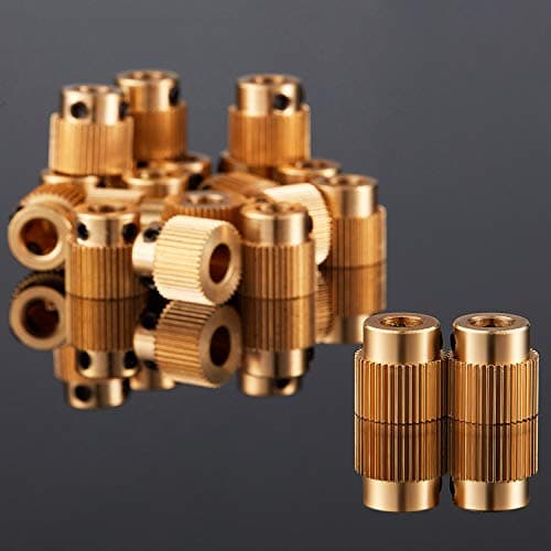 Mudder 10 Pcs 40 Teeth Brass Extruder Wheel 3D Printer Parts Drive Gear Extruder Wheel Compatible with Ender 3/3 Pro, Ender 5/5 Pro/5 Plus, Cr-10, Cr-10s, S4, S5