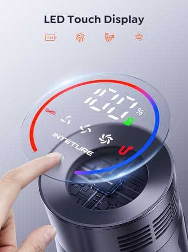 Cordless Vacuum Cleaner, 600W 50Kpa 65Mins Vacuum Cleaners for Home, Self-Standing Stick Vacuum with Touch Screen & Wall Charging Station for Hard Floor Carpet Pet