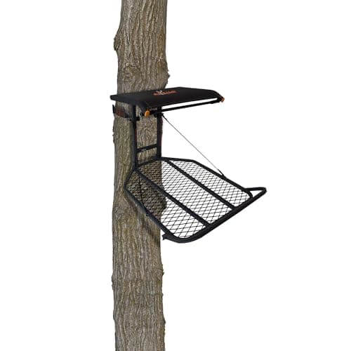 Big Game Captain XC Hang-On Treestand, Lightweight Steel Construction with 14 x 8 in. Flip-Back Flex-Tek Seat, 300 lbs Weight Rating